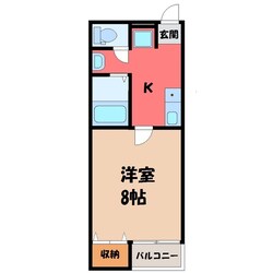 宇都宮駅 徒歩8分 1階の物件間取画像